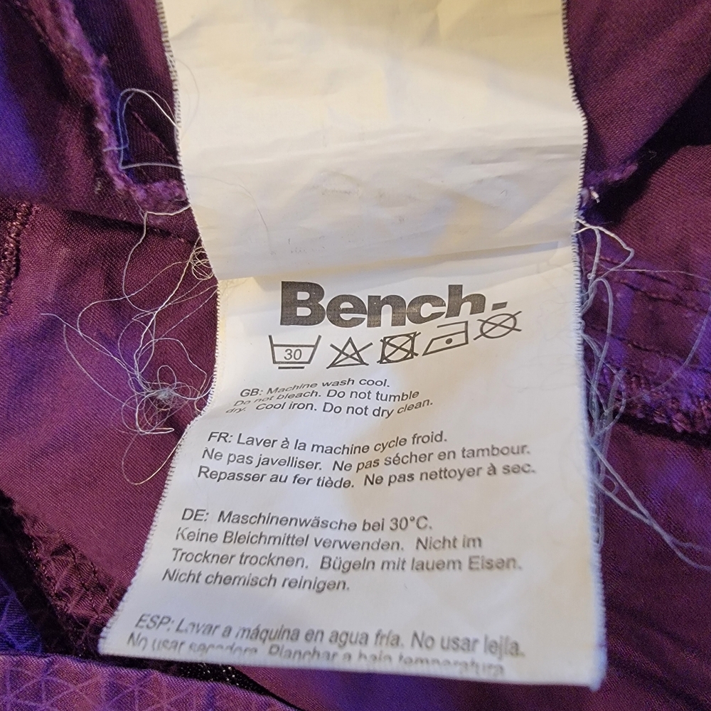 BENCH‎ URBANWEAR Barbque Winbreaker Jacket Hood Size 12 Purple - Picture 12 of 13